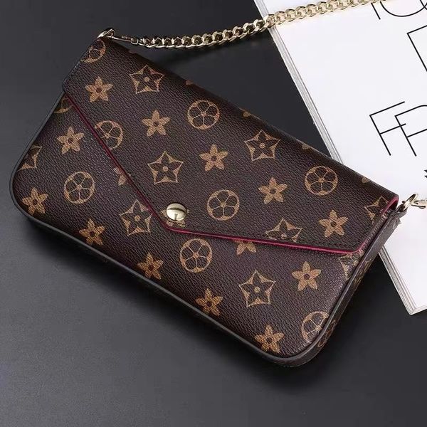 

women messenger leather handbag evening bag original box flower checkers date code serial number embossed purse crossbody bag, Red;black