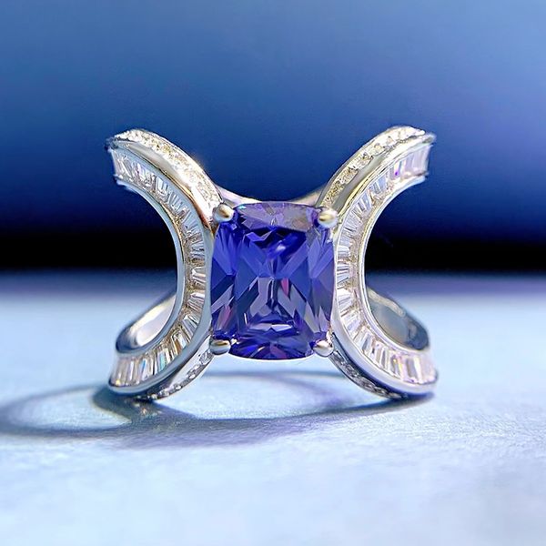 

wedding accessories pure silver engagement rings fadeless blue diamond birdal ring proposal ring no fading ladies jewelry r477, White