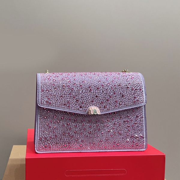 

water diamond snake head organ bag cross body bags women chian shoulder bag classic handbags purse hardware chains interior compartment zipp