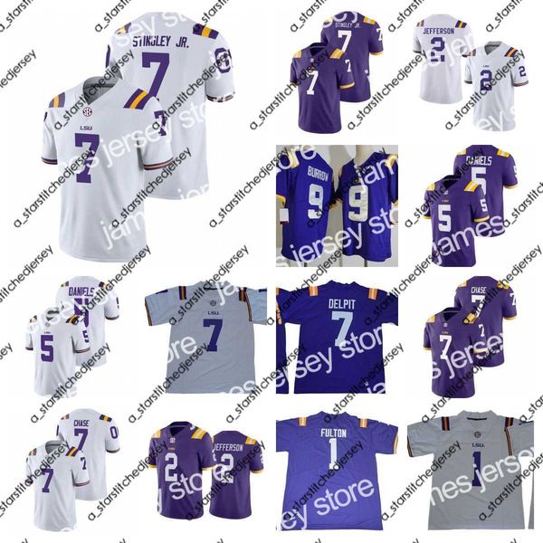 

american college football wear american college football wear mens joe burrow college football jersey 1 kristian fulton #1#7 ja'marr ch, Black