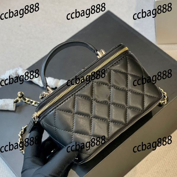 

cc bags luxury brand cross body classic portable trunk women cosmetic bag diamond lattice mini crossbody leather retro handbag suitcases bir