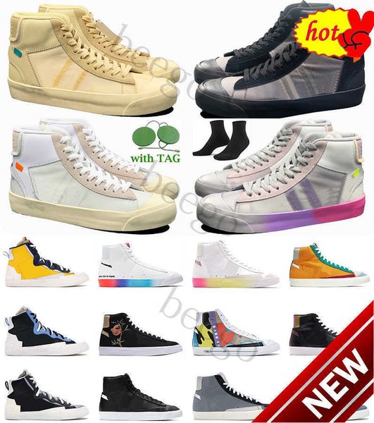 

2023 high basketball shoes2023 shoesthe ten blazer mid 77 running shoes for women men white black all hallows eve gr