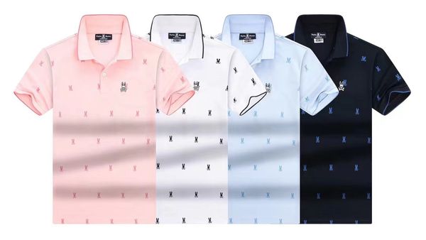 

2023 men's and women's designers polos two letter watercolor print casual fashion men's wild 4-color coffeem-3xl #01, White;black
