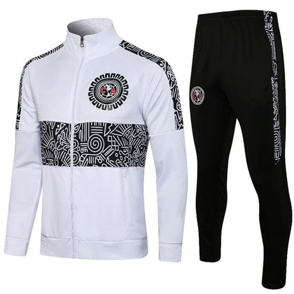 

2021 mexico liga mx club america giovani tracksuit soccer jacket suit c blanco full zipper football sportswear training sets 2122253r, Black