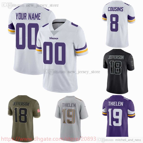 

custom football jersey s-6xl 18 justin jefferson dalvin cook andrew booth jr. cameron dantzler akayleb evans patrick peterson boyd sullivan, Black;red
