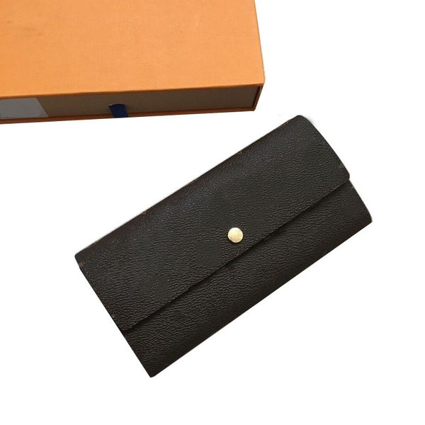 

classic quality designer wallet womens buckle purse credit card holder genuine leather print slender coin wallets fashion purses with orange, Red;black