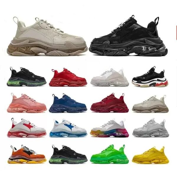 

2023 triple designer casual shoes men women platform sneakers black white grey red pink blue green royal men's trainers jogging walking