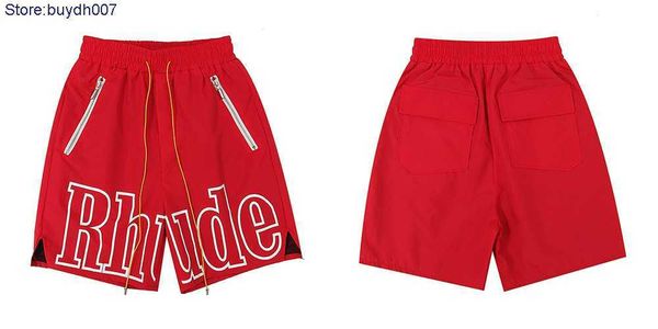 

2023 new men's shorts fashion designer rhude couple american alphabet printed hip-hop drawstring casual sports, White;black