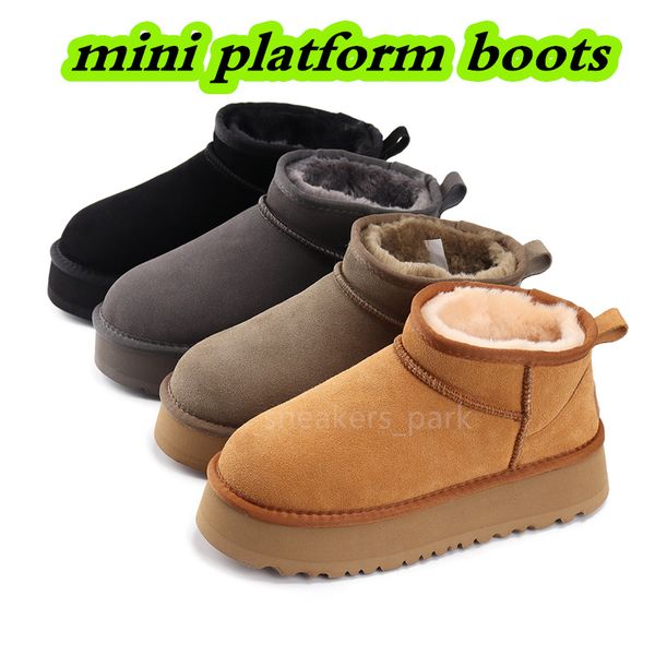 

designer boots womens classic ultra mini platform boots mens snow booties men shoes warm winter bootes furry plush wool fashion ankle boot c, Black