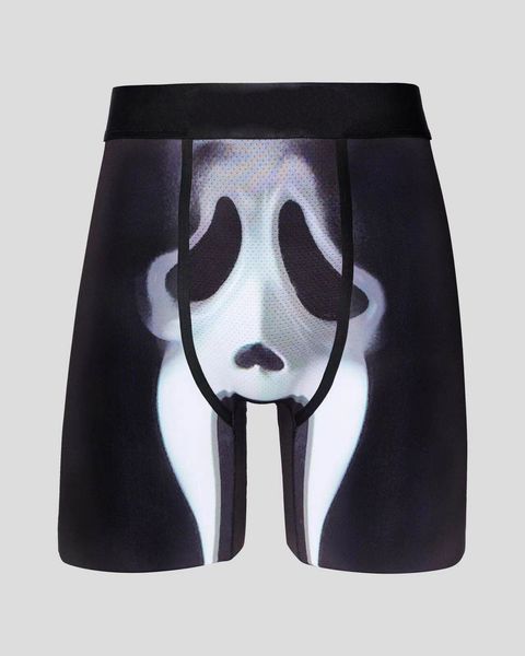 

cotton underpants men boxers breathable underwear shorts pants with bags branded male cotton novelty geometric printed clothing black red pi, Black;white