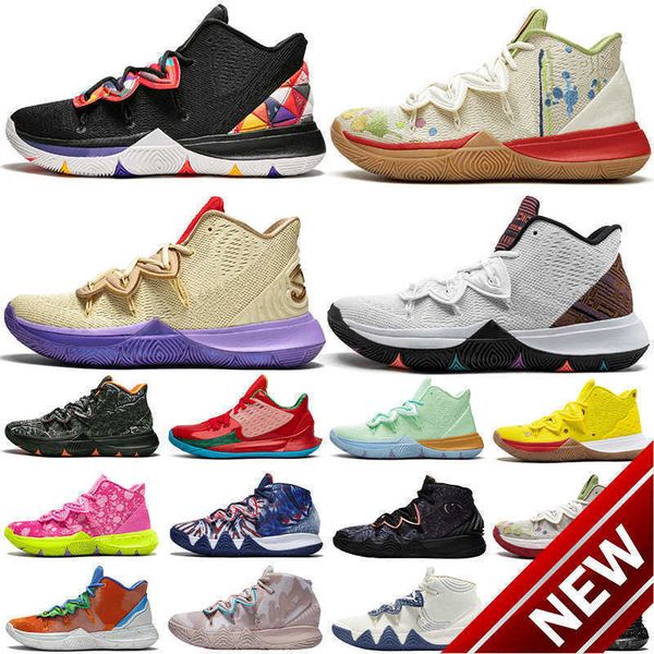 

2023 high basketball shoesshoes kyrie 5 mens concepts kyries anime colorway black gold sponge sandy men trainers hip