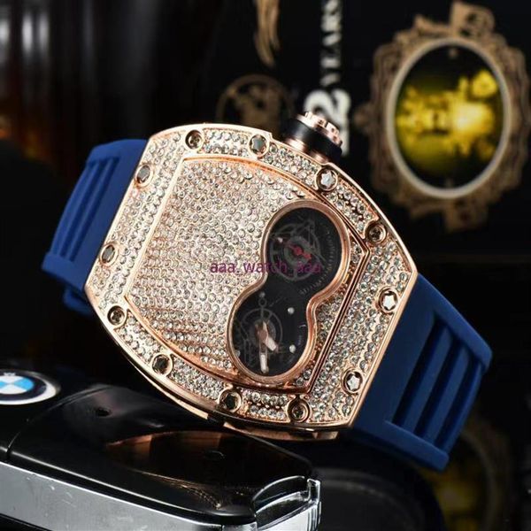 

2020 luxury mens watch six needle series all dials work quartz watch designer watches brand silicone strap fashion diamond bezel r324z, Slivery;brown
