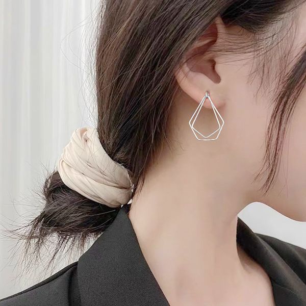 

10pair simple geometric dangle drop earrings for women fashion party jewelry gift, Silver