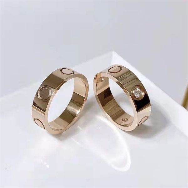 

designer ring titanium steel silver love rings men and women rose gold jewelry couples christmas ring gift party wedding accessories size 5-