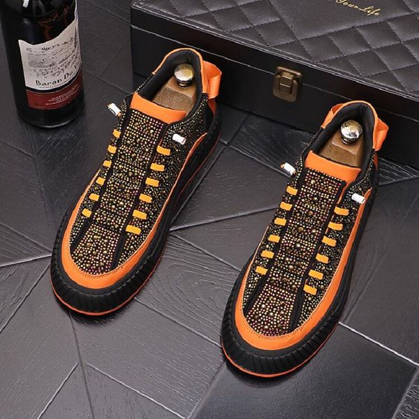 

luxury designer glitter charm rhinestone shoes mix color rock flats slip-on loafers sports walking sneakers zapatos hombre da017, Black