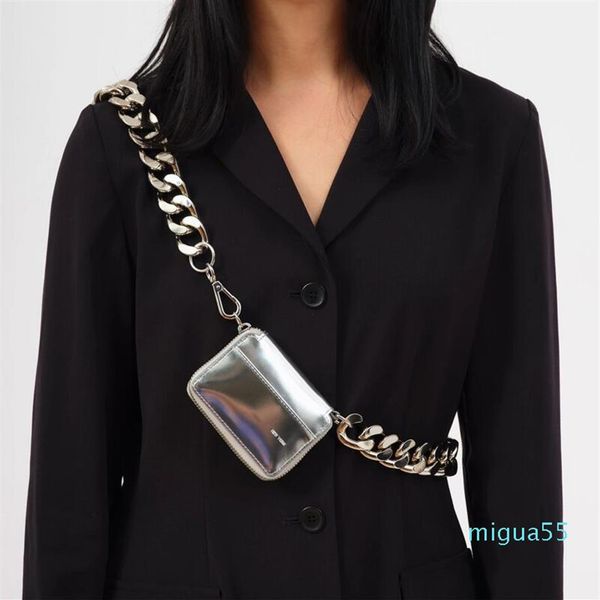 

women kara thick metal thick chain bag black bike wallet shoulder handbags mini small chest bags coin purse236a