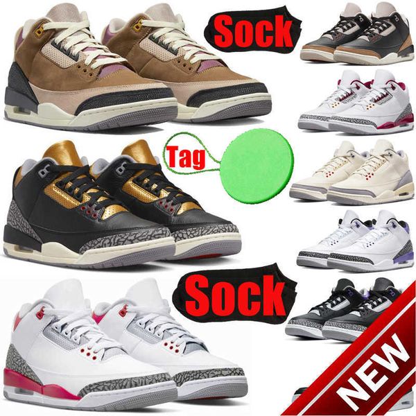 

2023 high basketball shoesjumpman 3 mens womens basketball shoes 3s archaeo brown a ma maniere unc black gold cats d