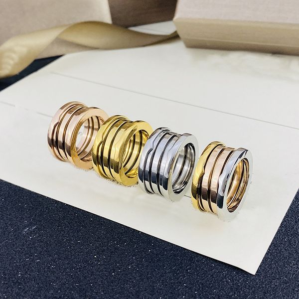 

deluxe spring rings men and women fashion ring designer high end ceramic rings 3 color titanium steel gold plating process party christmas v, Silver