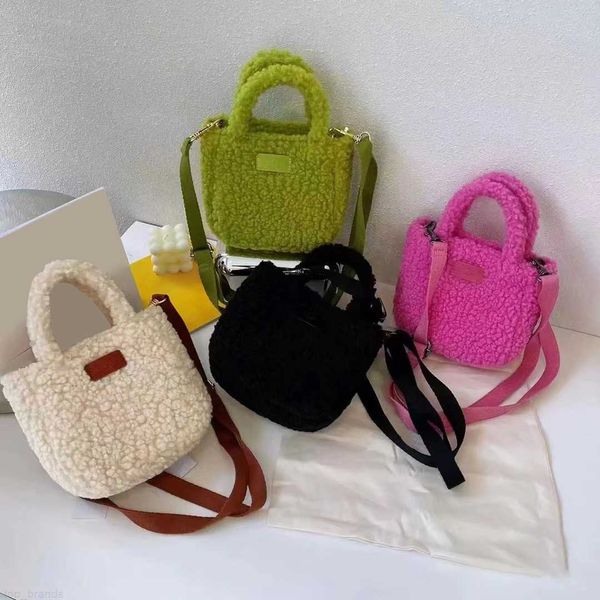 

retro mini ugg clutch bags luxury 2023 new sweet adeline sherpa fashion handbag designer malibel shoulder bag socialite temperament handbags