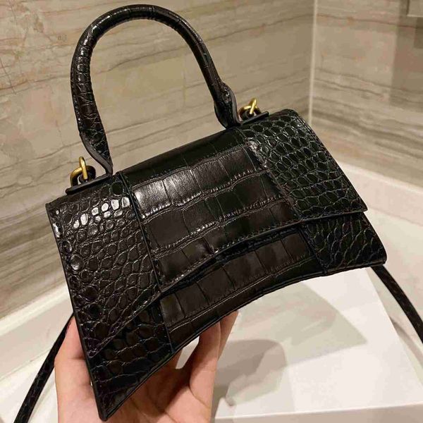 

lady fashion handbags luxury bags hourglass crocodile embossing women totes single shoulder crossbody half moon genuine leather