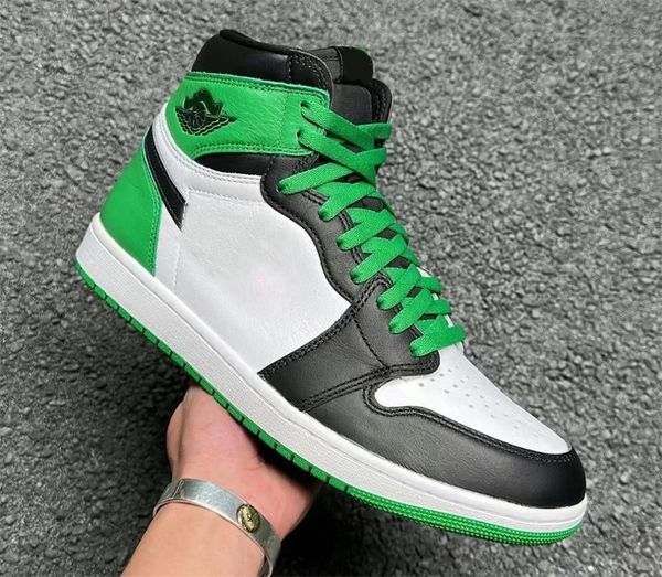 

2023 new authentic shoes 1 1s high og celtics lucky green basketball dz5485-031 sports sneakers trainers womens mens white black with origin