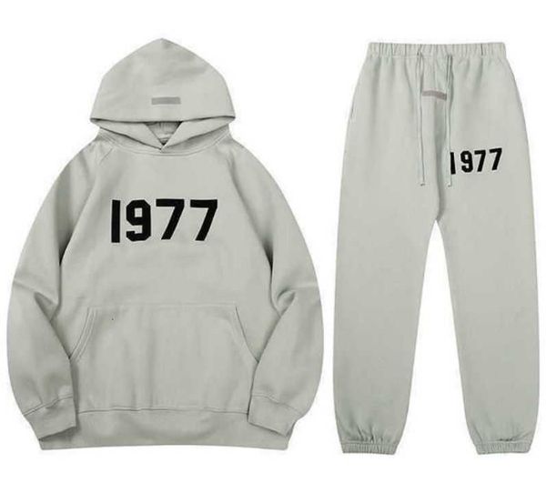 

essentail 01vs men's and women's hoodies sweatshirts 2022 fashion brand ess new style season 8 flocked leggings set couple 1977c, Black