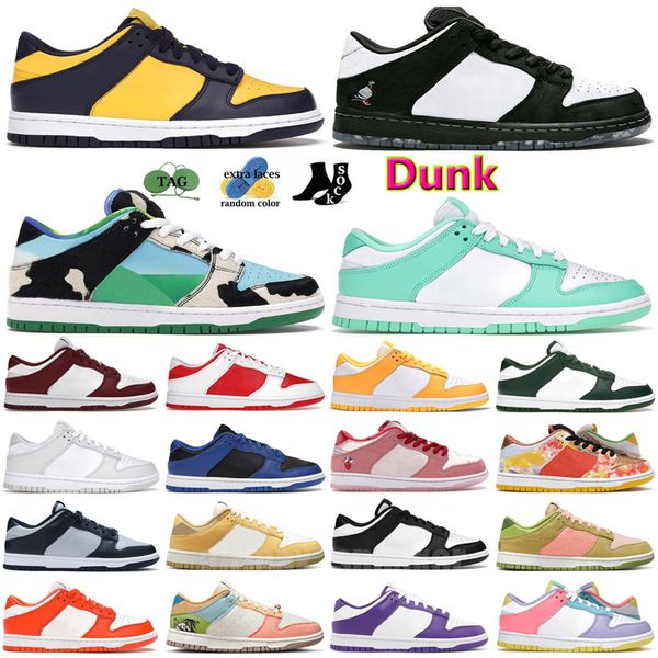 

designer dunks low running shoes men women unc panda black white medium olive triple pink syracuse chicago grey fog mens trainers sport snea
