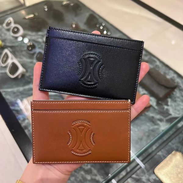 

genuine leather card holder key pouch keychain handbag wristlets fashion hermee cl with box wallets coin purses famous luxurys gift designer, Red;black