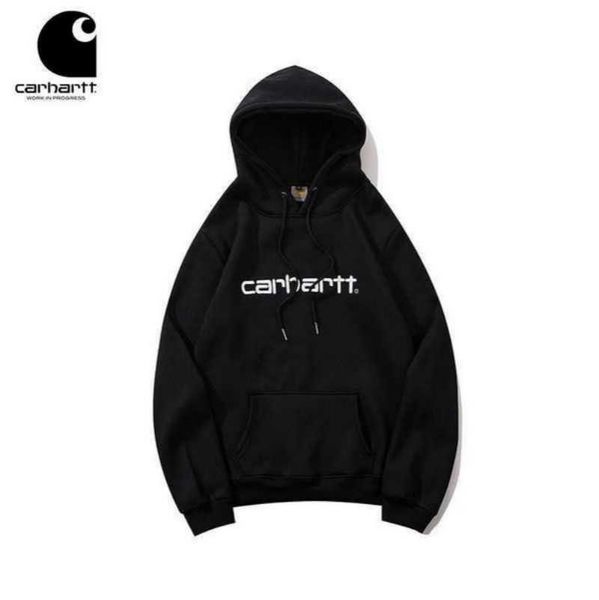 

essentail nzij 2023 new men's hoodies sweatshirt north america brand carhart classic letter embroidery and women's loose hooded an, Black