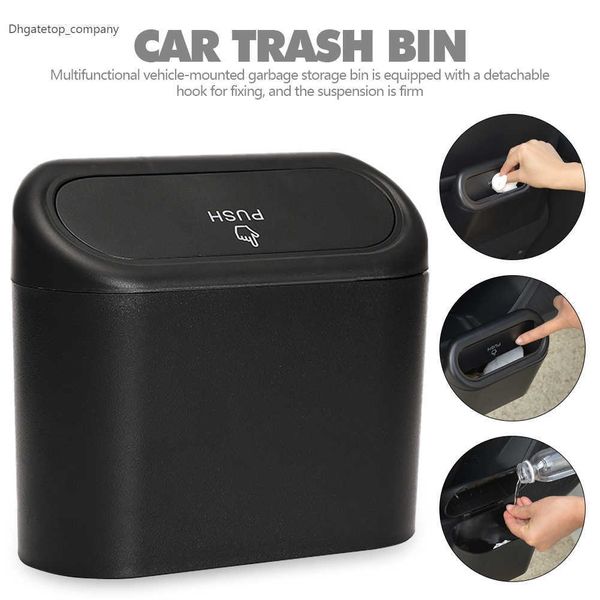 

mini car trash can hanging organizer multi-function car hanging storage box waterproof push lid trash bin interior accessories