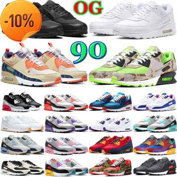 

new 90 90s mens running shoes og designer bred am total be true camo green grape infrared london men trainers sneakers max