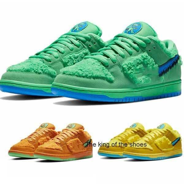 

with box 2023 sb shoes grateful dead green opti yellow orange dancing bear low men's women's sneakers 36-45