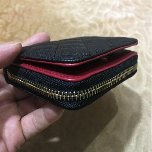 

2021 lady clutch wallets elegant black combination wallet women card holder paris fashion metal tassel purse zipper pouch240i, Red;black