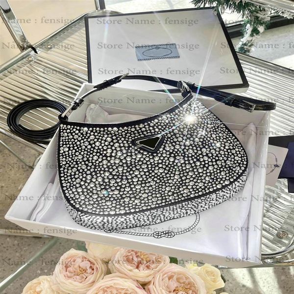 

cleo duchesse crystals hobo bag with appliques all-over synthetic crystal embellishment party bling bling diamond cross body women327c