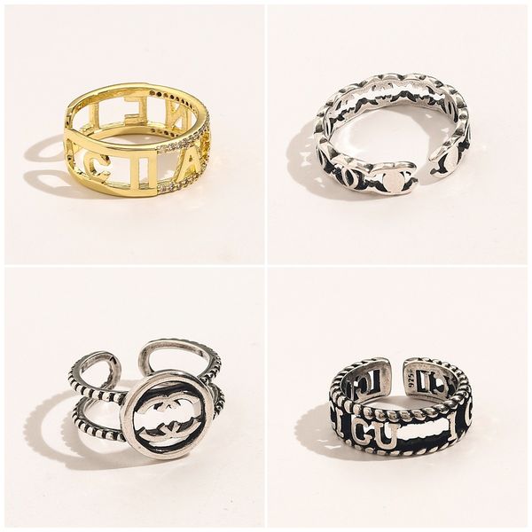

luxury designer jewelry nail ring women romantic letter love ring 925 silver 18k gold screw rings ashion copper accessories gift men never f, Slivery;golden