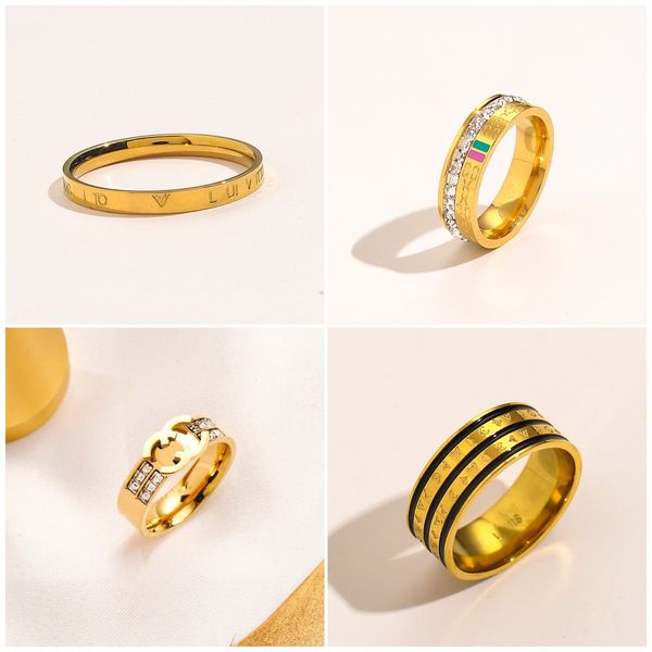 

fashion jewelry screw designer rings 18k gold plated stainless steel love ring fine women wedding supplies finger ring luxury accessories wh, Slivery;golden