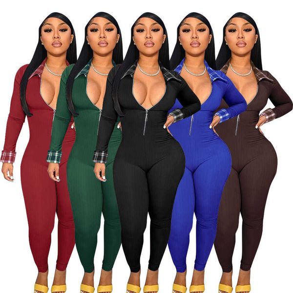 

women jumpsuits designer 2023 spring autumn new product pit strip zipper sports rompers 5 colours s-xxl, Black;white
