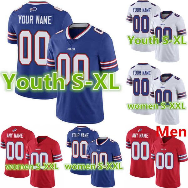 

40 von miller jersey buffalo''bills''men women youth 14 stefon diggs 26 devin singletary 17 josh allen red blue football, Black;red