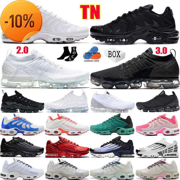 

new tn 3 plus with box running shoes tns men terrascape women mens sneakers triple black white university blue metallic teal womens mens spo