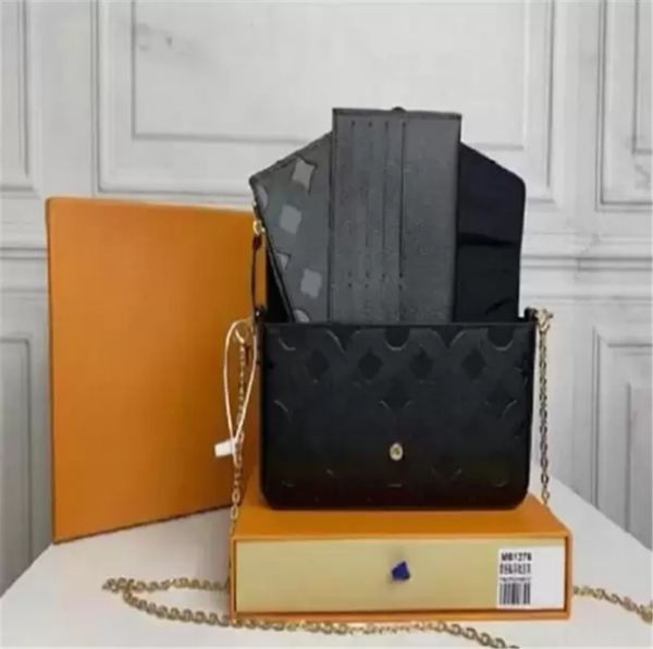 

multi felicie pochette women chain bags wallet messenger leather handbags shoulder flower purse fashionitys tote luxurys itys crossbody bag, Red;black
