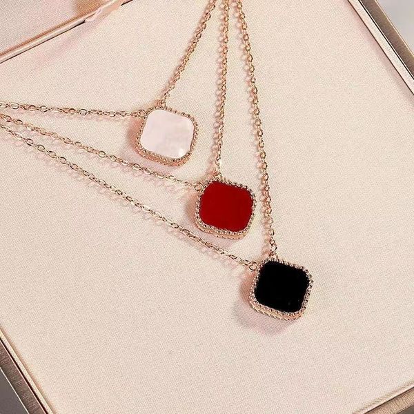 

necklaces designer jewelry for man four leaf clovers pendant necklace woman valentines day couple gifts jewellery clover necklaces fashion c, Silver