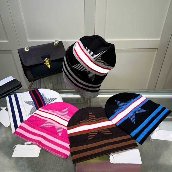 

star designed knitted hat fashion skull caps 5 colors winter hats or man woman, Blue;gray