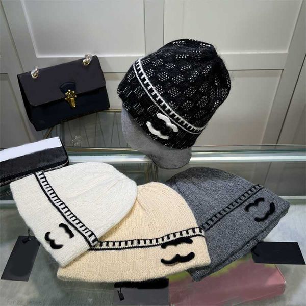 

designer woolly knitted hat fashion winter beanie cap warm skull caps for man woman 4 colorsfor man woman, Blue;gray