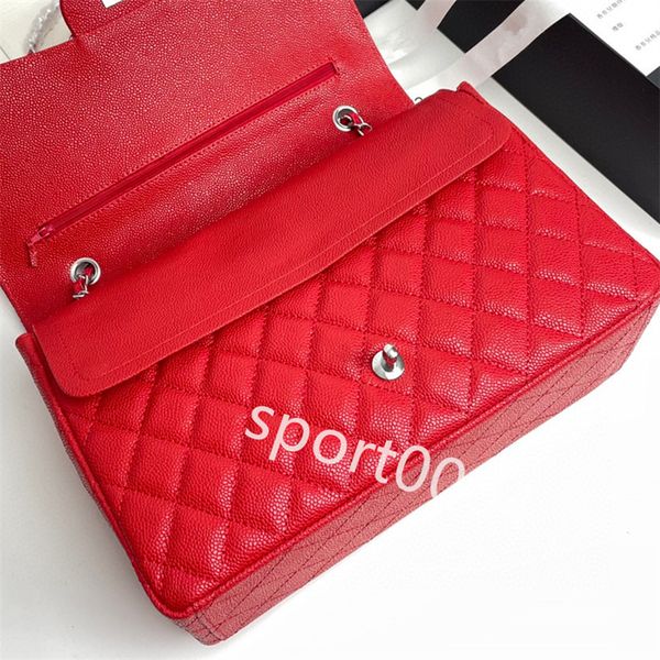 

deluxe classic genuine leather bag flap metal buckle cross bag large size women's handbag 33cm letter plain diamond lattice