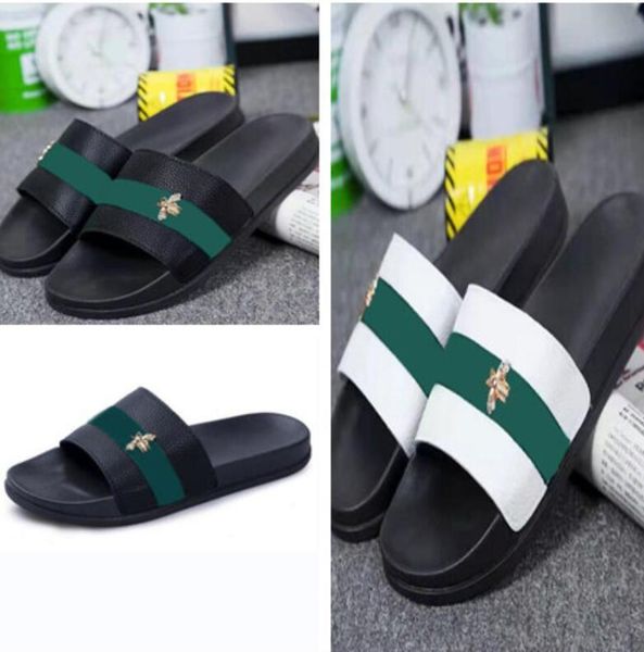 

luxury designer bee sandals slipper slides foam runner mens womens bee beach slippers skull adies flip flops loafers outdoor home, Black