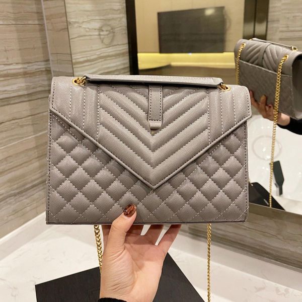 

designer loulou bag large shoulder chains crossbody clutch bags purses genuine calfskin leather grosgrain lining message handbags