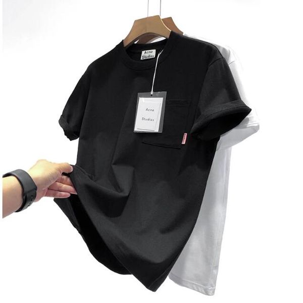 

men's plus tees summer casual pocket women's t-shirts short-sleeved, Black;brown