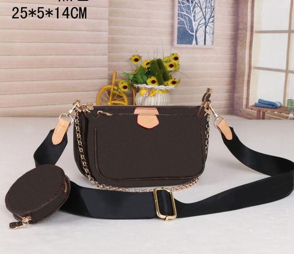 

handbag wallets woman brown flower shoulder bags 3pcs purse leather envelope chain wallet colorful ladies crossbody bag, Red;black