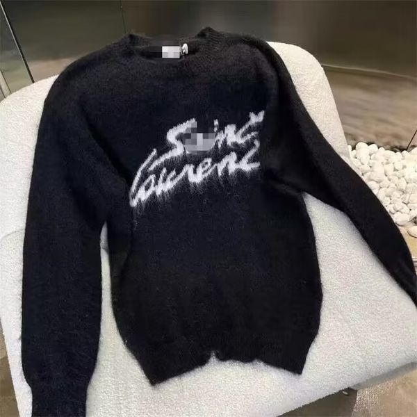 

2023 women designers sweaters crow neck sweater pullover letter long sleeve clothing, White;black