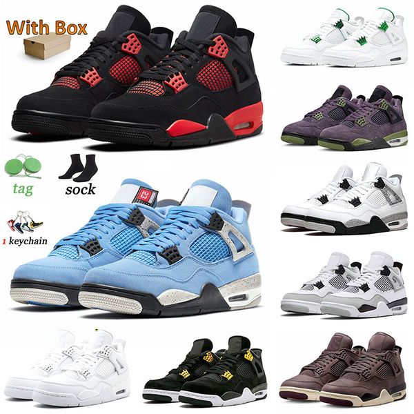 

jumpman 4 4s basketball shoes university blue men women 36-47 red thunder military black white cement royalty pure money green metallic trai
